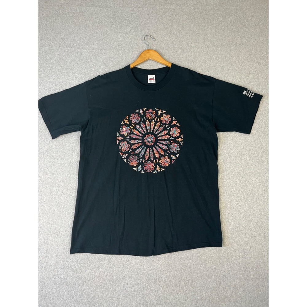Vtg  Washington National Cathedral Shirt Mens 2X Black West Rose Window Made USA